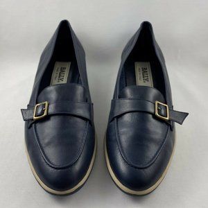Bally Women's Blue Soft Leather Loafers